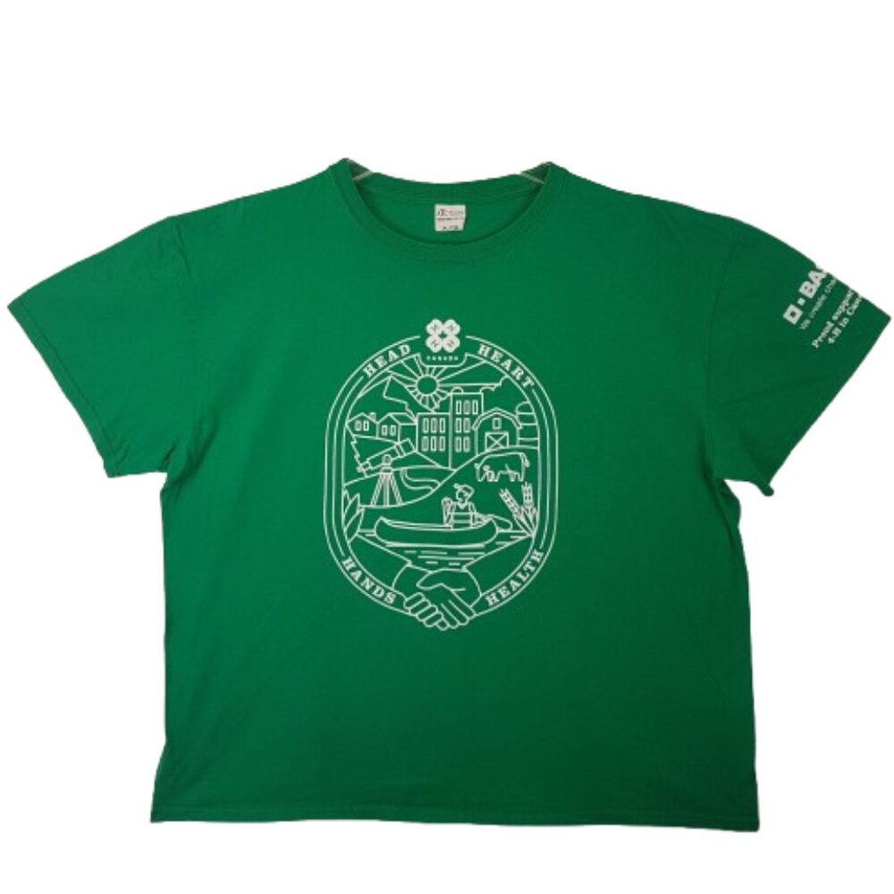Vintage 4-H Canada Tee Shirt Extra Large US XL Green Unisex Men Women Kids